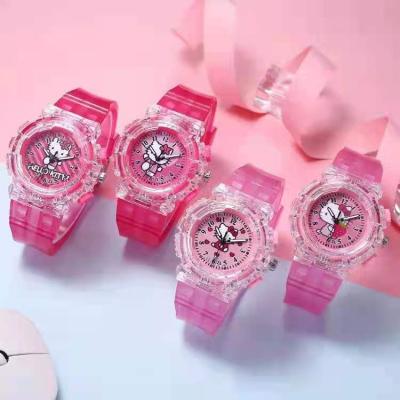 China Pink Cute Cartoon Watches Fashion Popular Digital Flash Watches Water Resistant Student Watches for sale