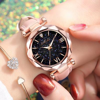 China fashion & Fashion Casual Ladies Leather Watch Rhinestone Romantic Starry Sky Women Wrist Watch for sale