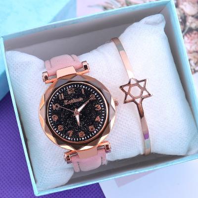 China fashion & Casual Romantic Starry Sky Women's Watches Fashion Wrist Strap Ladies Simple Leather Female Clock Wrist Watch for sale