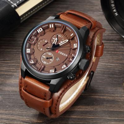 China SPORT 2021 Luxury Mens Watch Leather Strap Quartz Business Men Watches for sale