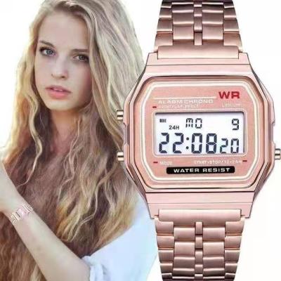 China 2021 New Fashion Alarm Women Watch Stainless Steel Strap Ladies Quartz Luxury Waterproof Wrist Watch for sale