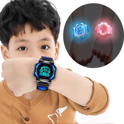 China LED Display Children's Electronic Watches Color Dial Luminous Life Waterproof Multifunctional Luminous Alarm Clocks Watches for Boys and Girls for sale