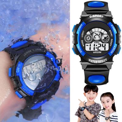 China LED Display Luminous Waterproof Watches for Kids Students Dial Multifunctional Electronic Watch Wristwatch for Boys and Girls for sale