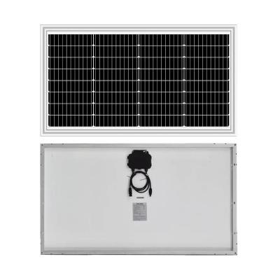 China 60W 65w Mono Black White Backsheet Glass Solar Panel Pv Module Thin Extreme Temperature 20v Vmp For 12v Battery Cell for sale