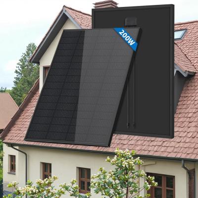 China House Solar Energy System 200W Black Solar Panel with Glass and 900mm PV Cable for sale