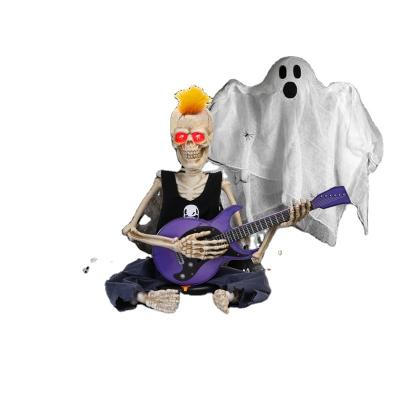 China PPB/PPHM Bring A Guitar Halloween Decorations Horror The Wall Halloween Decorations Bloody Skeleton for sale