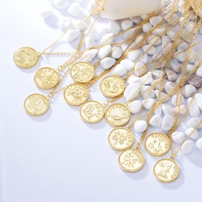 China FASHIONABLE Gold Plated Jewelery Choker Tasty Horoscope Pendant Necklace for sale