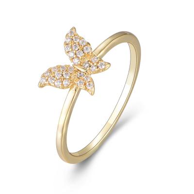 China TRENDY Peishang Fashion Sterling Silver CZ Butterfly OEM Jewelry Ring For Women for sale