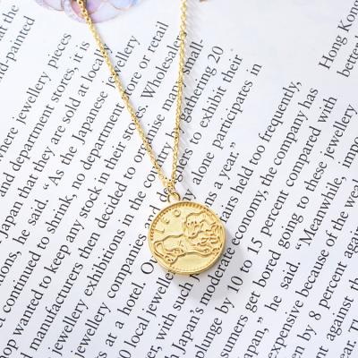 China FASHIONABLE Quality Guarantee 925 Silver Gold Plated Plata 12 Horoscope Enthusiasm Leo Leo Necklace for sale