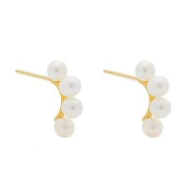 China BOHEMIA Peishang Jewelry Fashion 925 Sterling Silver Jewelry And Trend Girl Gold Plated Pearl Earrings for sale