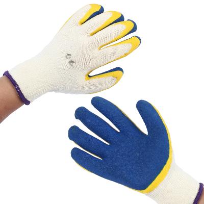 China Anti-smash Dipping Double Color Gloves Manufacturers Direct Protective Work Gloves Wear Anti-Slip And Breathable for sale