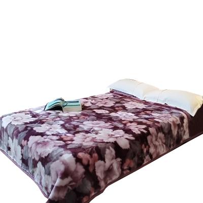 China 2022 Wearable Popular Blanket Super Soft Printed Long Wool Raschel Polyester Blanket for sale