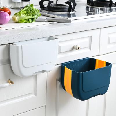 China PP+TPE Collapsible Door Bin Waste Bin Folding Plegable Kitchen Hanging Waste Bin for sale