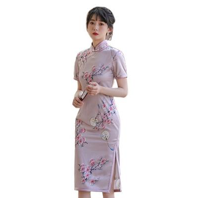 China Hot Selling Half Tortoise Wide Neck Sexy Wide Side Daily Elegant Cheongsam Young Girl Upgraded Dress Customized Size Customized Size for sale