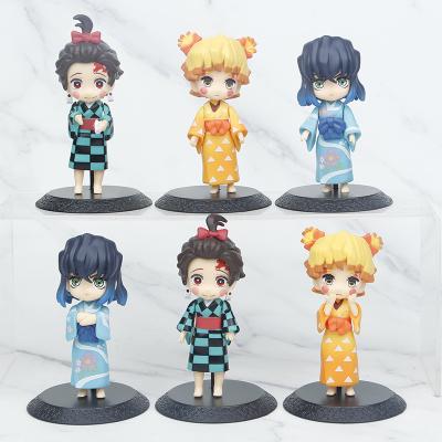 China PVC 6 Pcs / 9-10.5cm Fate Demon Slayer Second Season Figure Set Wholesale Kimetsu No Yaiba Tanjirou Zenitsu Inosuke Figure for sale