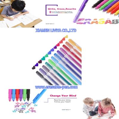 China Writing Smoothly Lucid Barrel 12 Color Line Air Erasable Pen for sale