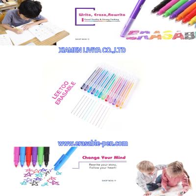 China Nontoxic Ink Colorful Rubber Eraser Gel Erasable Ball Pen for sale