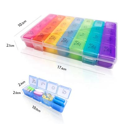 China Viable Wholesale Portable Pill Box Travel Pill Storage Box Blank Bottle Medical Pill Organizer for sale