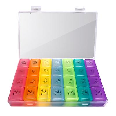 China Hot Selling Viable BPA Free Plastic Pill Box Large Travel Compartments Box Custom Design Moisture Proof Box for sale