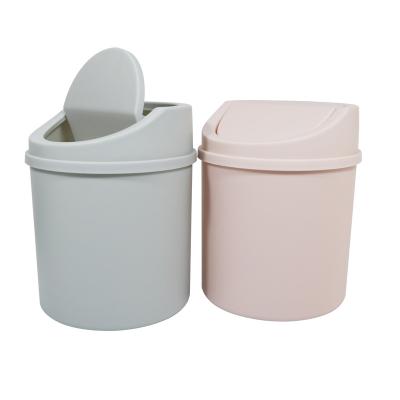 China Minimalist Mini Trash Can Dispenser with Swing Lid for Table Top for sale