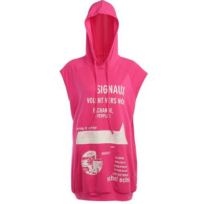 China European and American fashion sexy women's sleeveless sports hip hooded skirt TRANSLUCENT letter hooded sweater dress for sale