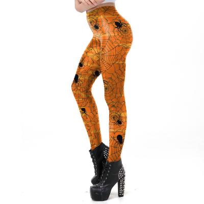 China New Sustainable Halloween Fashion Printed Stretch Spats Pumpkin Head Skull Frame Digital Printed Spats for sale