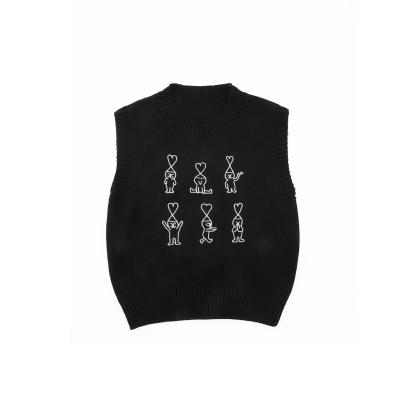 China Autumn Style Children's Wear Boys Sweater Vest CuC Korean Cartoon Embroidered Baby Shou Children's Knitted Compressed Children's Vest for sale