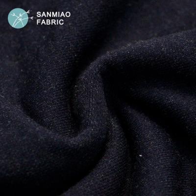 China Breathable hot sale 100% cotton fabric 260/300/380gsm knitted indigo denim indigo dyed knit denim fleece for sale