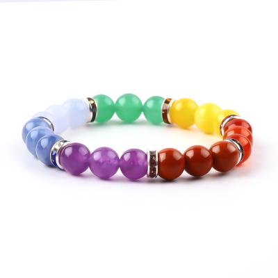 China 4mm/6mm/8mm/12mm Handmade Crystal 7 Chakra Bracelet Length 18cm for sale