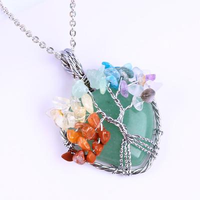 Chine Le chakra spirituel de l'aventurine verte, la méditation, l'arbre de vie, le chakra du cœur, le collier en pierre de cristal. à vendre