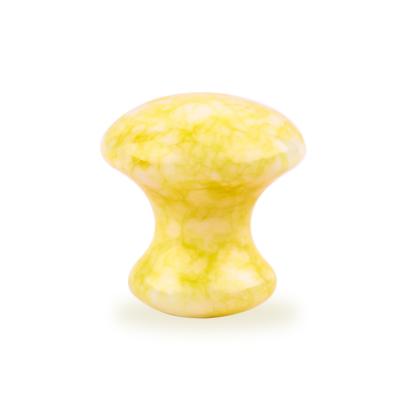 China Yellow Jade Mushroom Crystal Guasha Board For Personal Health Care for sale