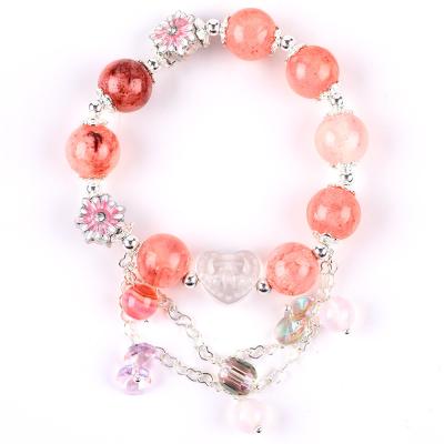 China 12 mm Afganistán Jade Cuarzo Corazón tallado Cristal Cadena de círculo pulsera de cuentas en venta