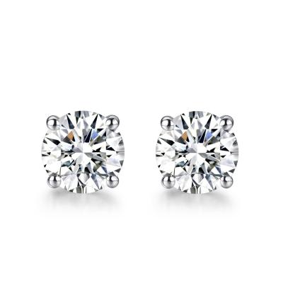 China 18k goud Moissanite Diamant stud oorbellen Witte goud ondersteuning Aanpassing Te koop