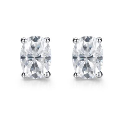 China 18k goud moissanite diamant ovale oorbellen studs voor cadeau Te koop