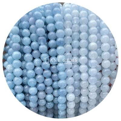 Chine En gros Perles ronds de pierre naturelle Perles rondes de pierre précieuse accessoires 8 mm Aquamarin Perles lâches pour les bijoux de bricolage à vendre