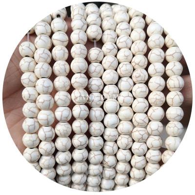 China Wholesale Howlite Round Stone Loose Beads Turquoise Loose Beads Round Beads Spacers For Jewelry Making for sale