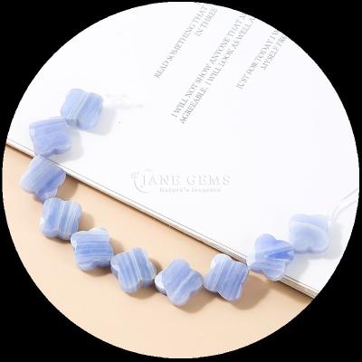 China Sunstone Lapis Lazuli Gem Bead Natural Crystal Clover Shape Stone Loose Bead Strands For Bracelets for sale