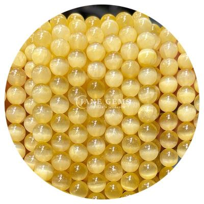 Cina Selenite Beads Loose Stone Natural Selenite Bead Strand Natural Stone Beads For Jewelry Making in vendita