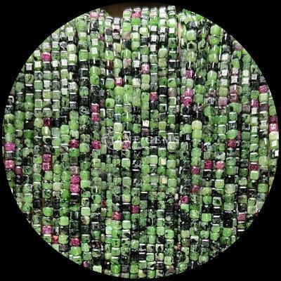 China Various Colors Gemstone Cube Beads Ruby Zoisite Tiger's Eye Loose Strands Square Beads for DIY Jewelry Making for sale