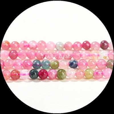 China Vivid Round Multi Color DIY Jewelry Mini Loose Tourmaline Yellow Jade Loose Strands Beads for sale