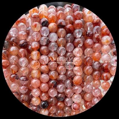 China Round Gemstone Fire Quartz Smoky Quartz Bead Strands in Assorted Colors for DIY Jewelry Crafting for sale