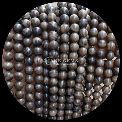 China Round Shape Gems Bead Various Colors Wood Pattern Loose Bead Strands Perfect for Jewelry Making 8mm Bead Size for sale