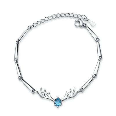 China CLASSIC Womens Silver Jewelry 925 Sterling Elk Antlers Luxury Bracelet 925 Sterling Silver Jewelry Wholesale for sale