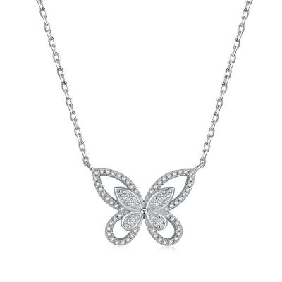 China Nickel-Free Lead-Free Fine Fashion Dainty Statement 925 Sterling Silver Butterfly Jewelry Necklaces For Women for sale