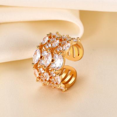 China TRENDY Fashion Jewelry Geometric Iced Lab Grown Diamond Zircon Bow Hollow Butterfly Ring For Man White Gold for sale