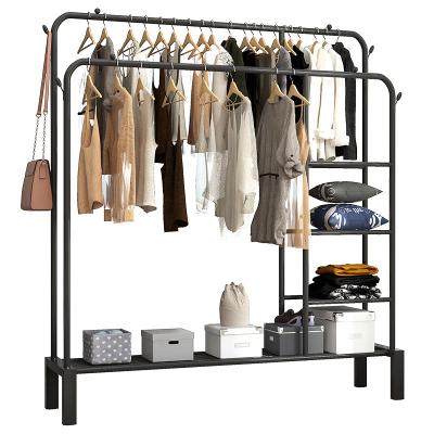 China Fashion Family Bedroom Iron Storage Hanging Clothes Rack Single Clothes Rack Bag Rack for sale