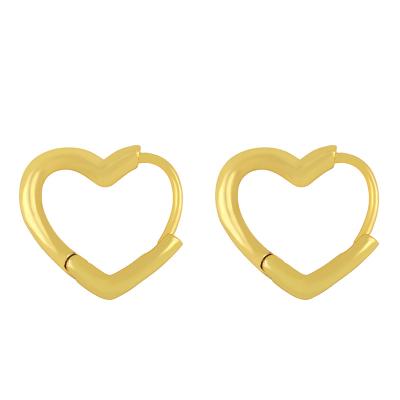 China Wholesale Simple Design Lead Free Nickel Free Polished Heart Circle Earrings Gold Plating Star Huggie Clip On Earrings For Party for sale