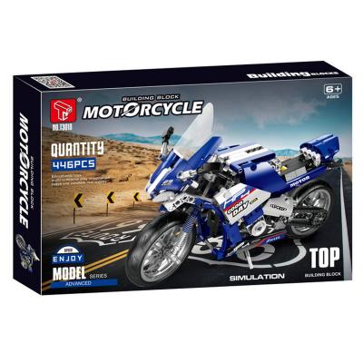 China City Electronic Technic Series Toy T3010 446PCS Motorcycle DIY Two-wheeled Model Building Blocks Bricks Toys For Children for sale