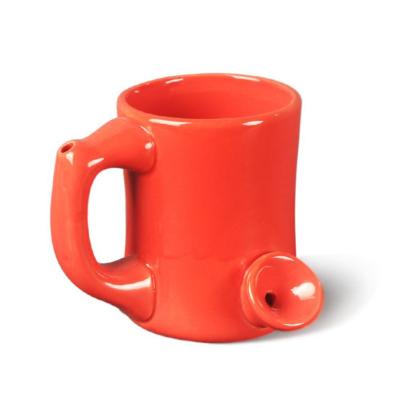 China Viable Wholesale Creatives Custom Design Roast And Toast Ceramic Coffee Smoking Pipe Mug for sale