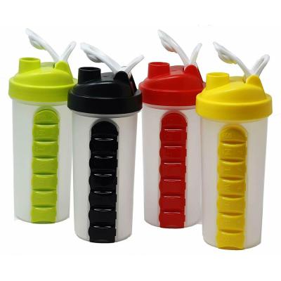 China Amazon Plastic Ready To Ship Plastic Pill Box Organizer With Water Bottle Organizer Compartment Plastic Pill Bottle for sale